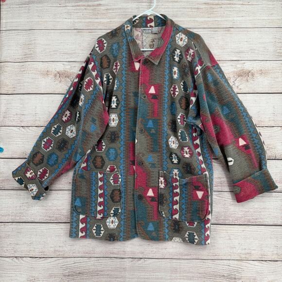 Vintage‎ Chico's Design Southwest Print Button Down Shacket Women's Size Large - Picture 1 of 12